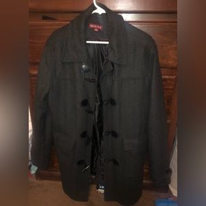 Merona men’s size Medium pea coat with shark tooth buttons and a zipper